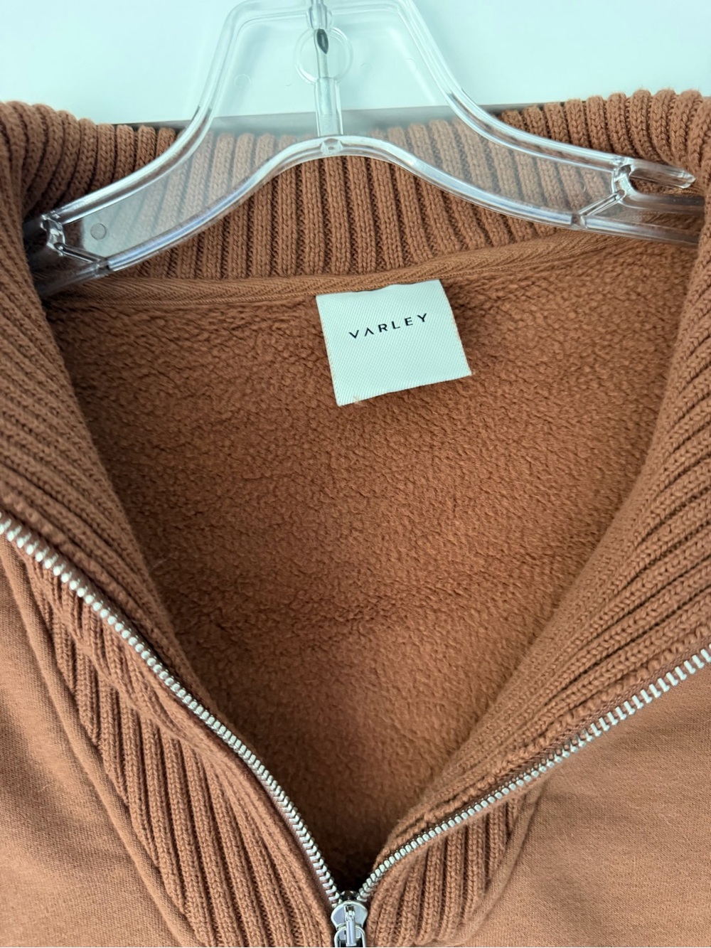 Varley Zip-Front Pullover in Warm Rust - Picture 2 of 5
